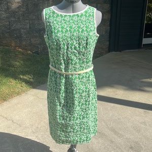 Green cotton eyelet dress size 8